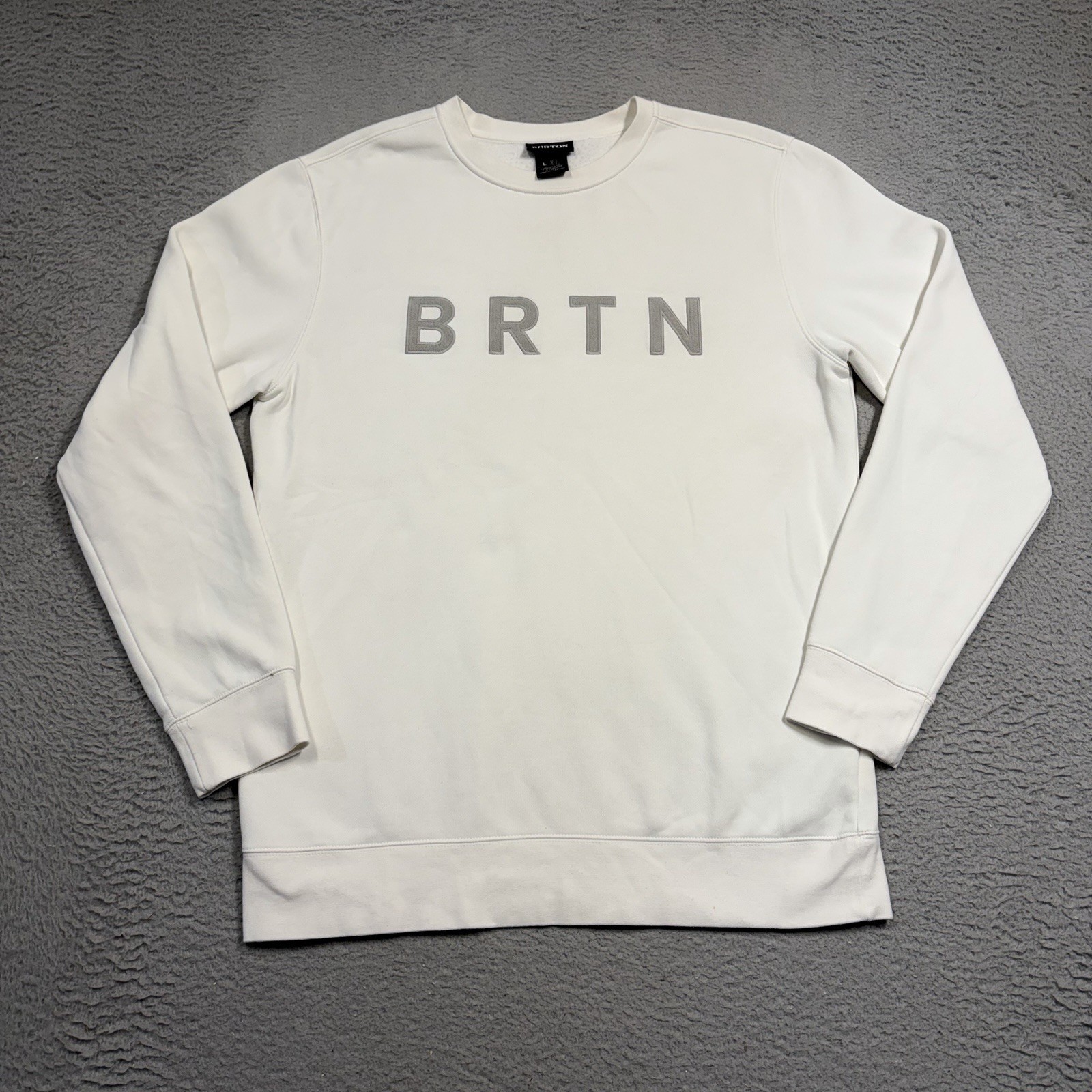 Sudadera Burton Para Hombre Grande Blanca Gris Pullover Cuello Redondo Polar Snowboard