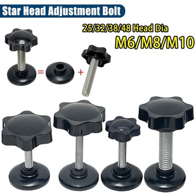 Thread Star Shape Screw Tightening Screws Clamping Handle Knob Full ThreadM6-M10