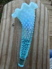 Fenton Horn For Epergne - Opalescent Blue Aqua Hobnail 6" Replacement Part
