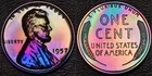 1957 PROOF Lincoln 1 One Cent STUNNING MONSTER Rainbow Toning (51-37)