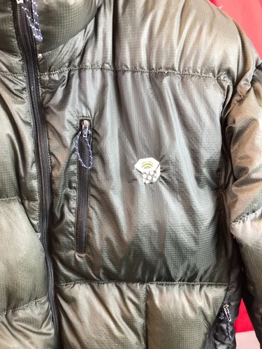 Vintage Army Green Mountain Hard Wear DOWN 2-Tone PUFFER JACKET Men's Size Large image 3