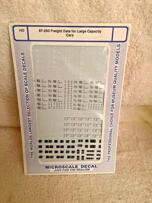 87-260 Microscale HO Train Decals Freight Data For Large Capacity Cars