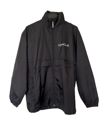 B&C Sirocco Black Hooded Jacket Size M Windbreaker Unisex Full Zip NEW