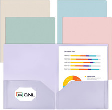 Plastic Folders with Pockets Pack of 5 Muted Pastel Colors Heavy Duty 2 Pocke