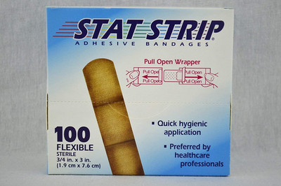 Aso LLC STAT STRIP ADHESIVE BANDAGES - Fabric, 3/4'' X 3'' - Model DER 15210 - Box