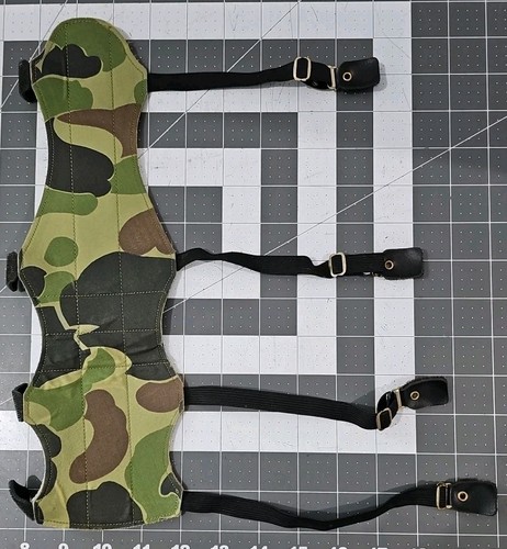Vintage Hunting Archery Full Arm Guard M1942 Camo Leather Adjustable 4 Straps 