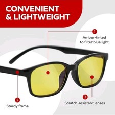 2X PACK BRAND NEW AMBER/BLUE LIGHT BLOCKING GAMING COMPUTER GLASSES WITH STYLE