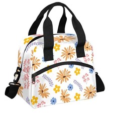 Elegant Yellow Flowers Lunch Bag, Reusable Insulated Fresh Literature and Art