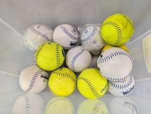 Worth Dudley 12” ASA Yellow & White Lot of 12 Softballs