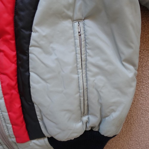 VINTAGE Montgomery Ward Jacke Herren mittel grau rot schwarz Nylon Retro Winter 80er - Bild 3 von 19