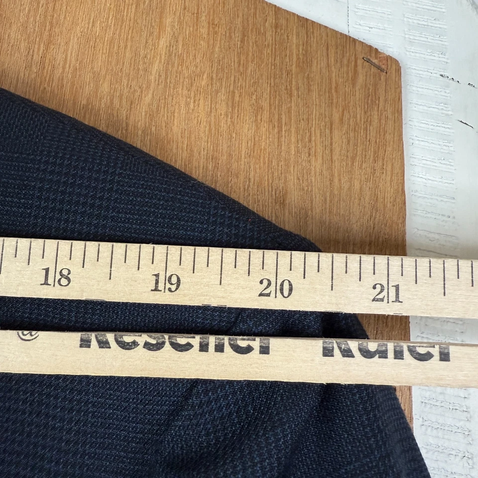 Костюм Ungaro Uomo мужской 43R темно-синий Glen клетчатый 2 пуговицы шерсть холст Париж 34x30 - Изображение 4 из 4