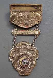 DOKK Dramatic Order of the Knights of Khorassan Delegate Badge Lion Crest