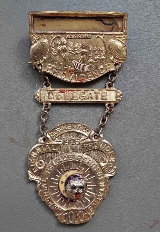 DOKK Dramatic Order of the Knights of Khorassan Delegate Badge Lion Crest