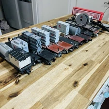 Lot of 13 Freight Cars Flatcars with Loads Caboose **Customized No Boxes**