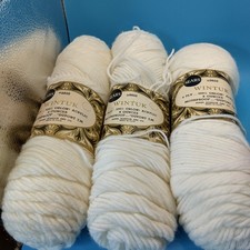 Vintage Sears Wintuk Yarn Lot 3 White Orlon A...