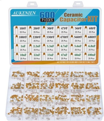 24 Werte 600 Stück Keramik-Kondensator Set   Kondensatoren Sortiment von 1pF bis