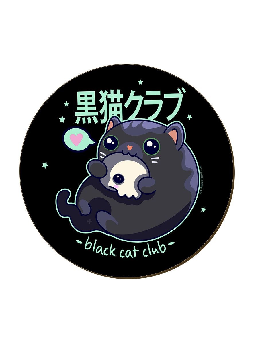 Coaster Kawaii Coven Cat Club Black 9.2x9.2cm