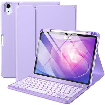 Harvopu Keyboard Case Compatible With IPad Air 11-Inch/Air 5th 4th Gen Purple