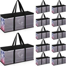 Set of 12 DVD Storage Bags Clear PVC Media Holder Case for DVDs,CDs,Albums,Bo...