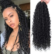 Goddess Locs Crochet Hair 12Inch Faux Locs With Curly Ends 8Packs Pre-looped. US