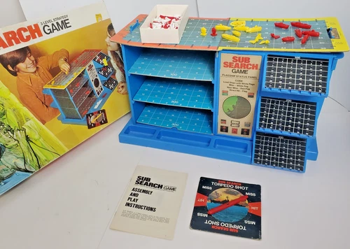 Vintage Milton Bradley  1973 SUB SEARCH 3 Level Strategy Board Game  * Complete