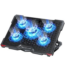 Laptop Cooling Pad 5 Fans Up to 17.3 Inch Heavy Notebook Cooler, Blue Lights,...