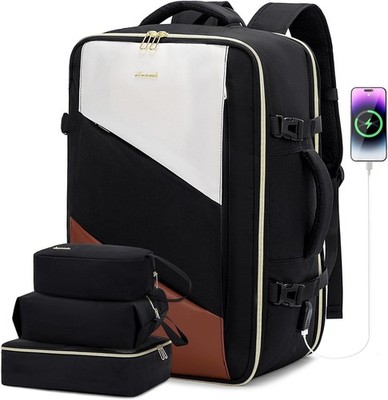LOVEVOOK Handgepäck Reiserucksack Kabinengröße Large 40L 3 Packwürfel USB-Anschluss