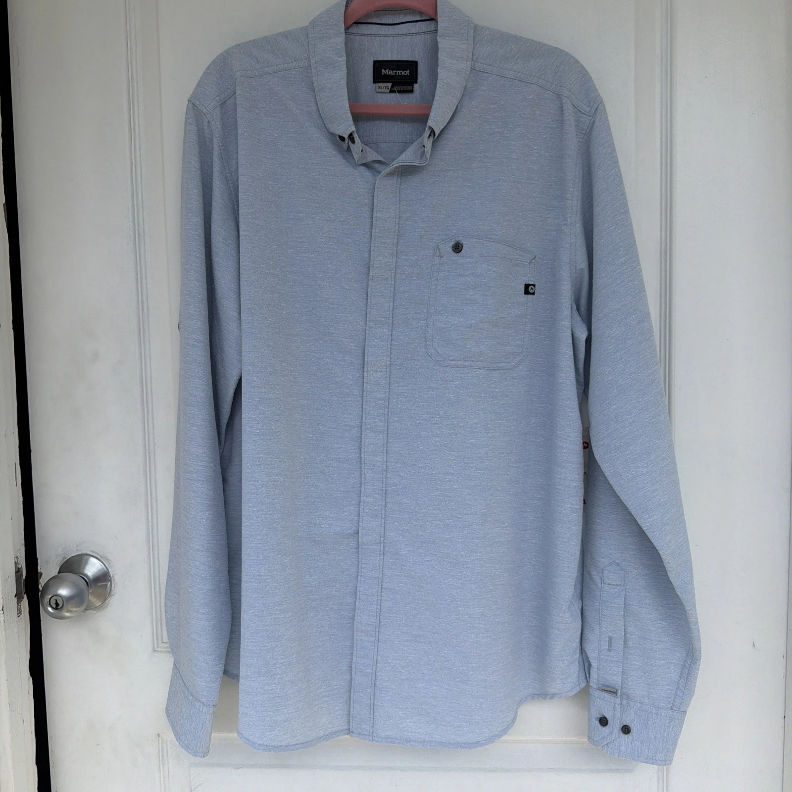 Marmot Cooper Canyon LS Lightweight Hiking Shirt UPF30 - Celestial Blue- XL