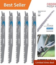 Wood Pruning Reciprocating Saw Blades 9-Inch 5 TPI Durable Steel for Garden T...