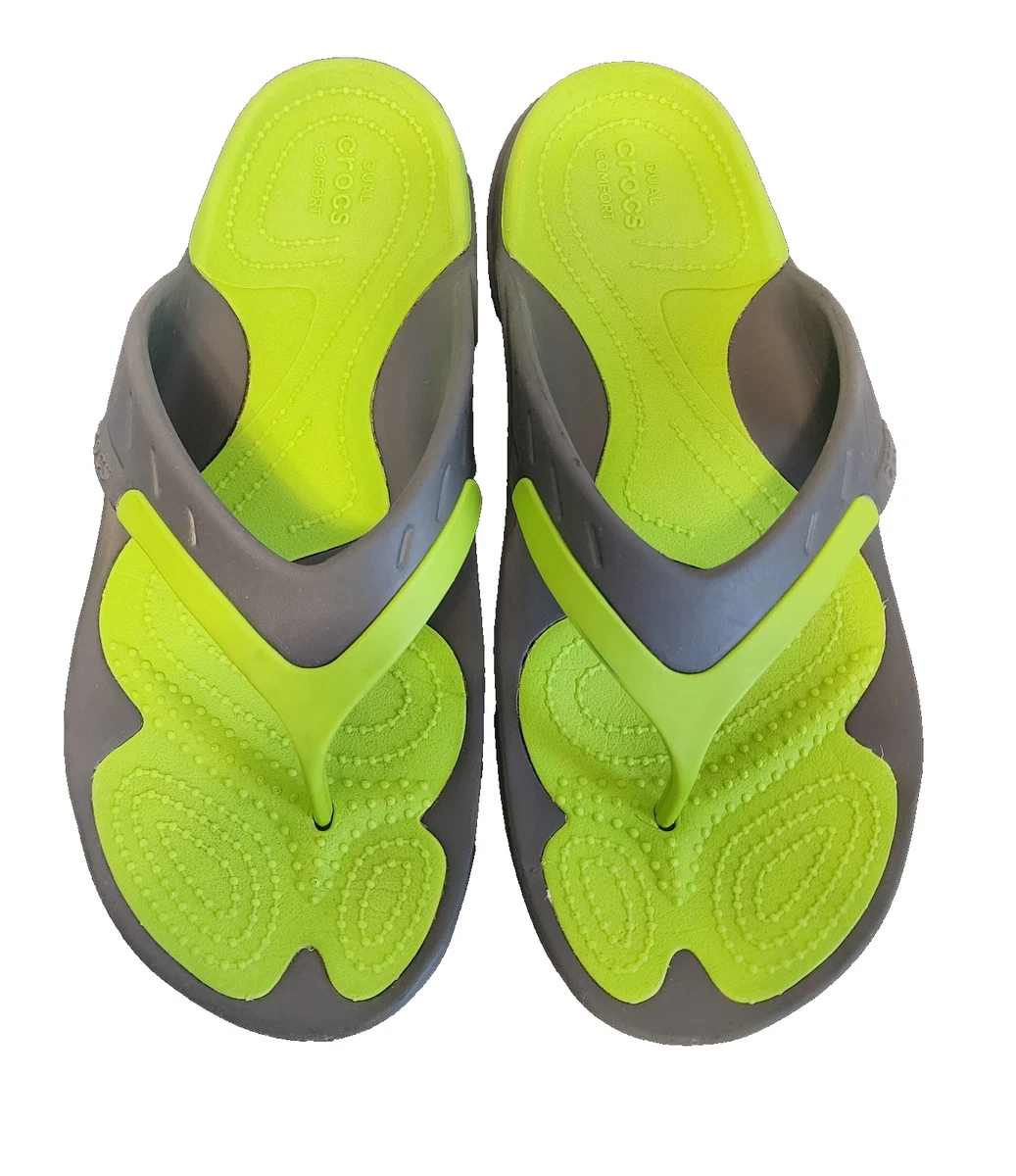CROCS Men Gray and Green Sandals Waterproof Size 8 Crocs Men main image 4