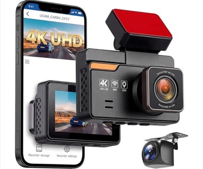 Driauto 3'' Dash Cam for Cars 4K Front + 1080P Rear, ADAS/BSD/LCA