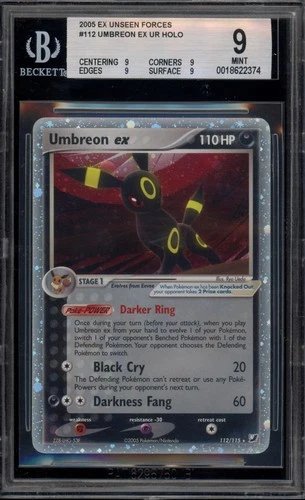 Pokemon Umbreon ex EX Unseen Forces Holo Ultra Rare #112 BGS 9 Mint