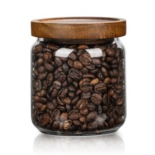1 PC Small Glass Storage Jars with Airtight Lids, 17 fl oz 500ml coffee con...