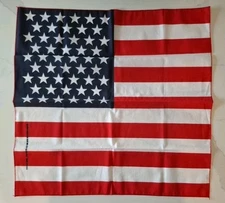 Vintage 21" Hav-A-Hank USA Flag Bandana Handkerchief USA RN 15187 Cotton Poly