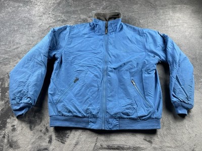 LL Bean Fleece gefütterte Bomberjacke Gr. Large XL blau Full Zip Outdoor Mantel