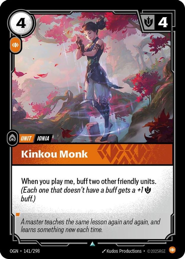 Riftbound Kinkou Monk (141/352) Origins NM