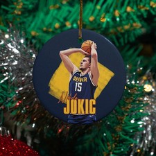 Nikola Jokic 15 Fans Ceramic Christmas Ornament - Denver Tribute Keepsake Xmas