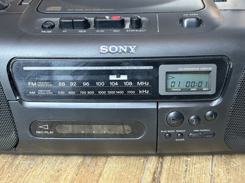 Sony CFD-10 CD Kassetten Abspielgerät AM FM Radio tragbarer Ghettoblaster - Bild 14 von 14