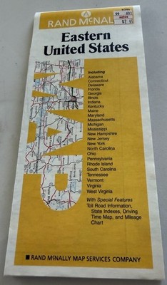 Vintage Rand McNally Eastern United States Map 1990