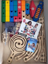 Hape Quadrilla Loop De Loop Wooden Marble Run Set STEM Learning 129pcs Complete!