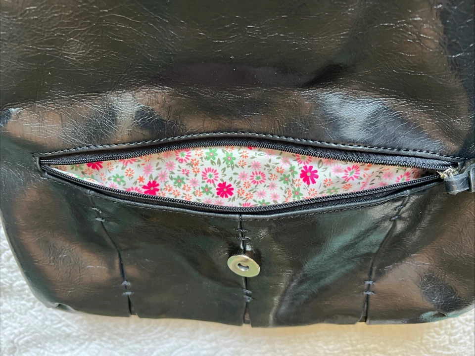 Bolso Bandolera Negro Y2K Vintage Jessica Simpson Roxanne Bloqueo de Beso Foto 4 de 4