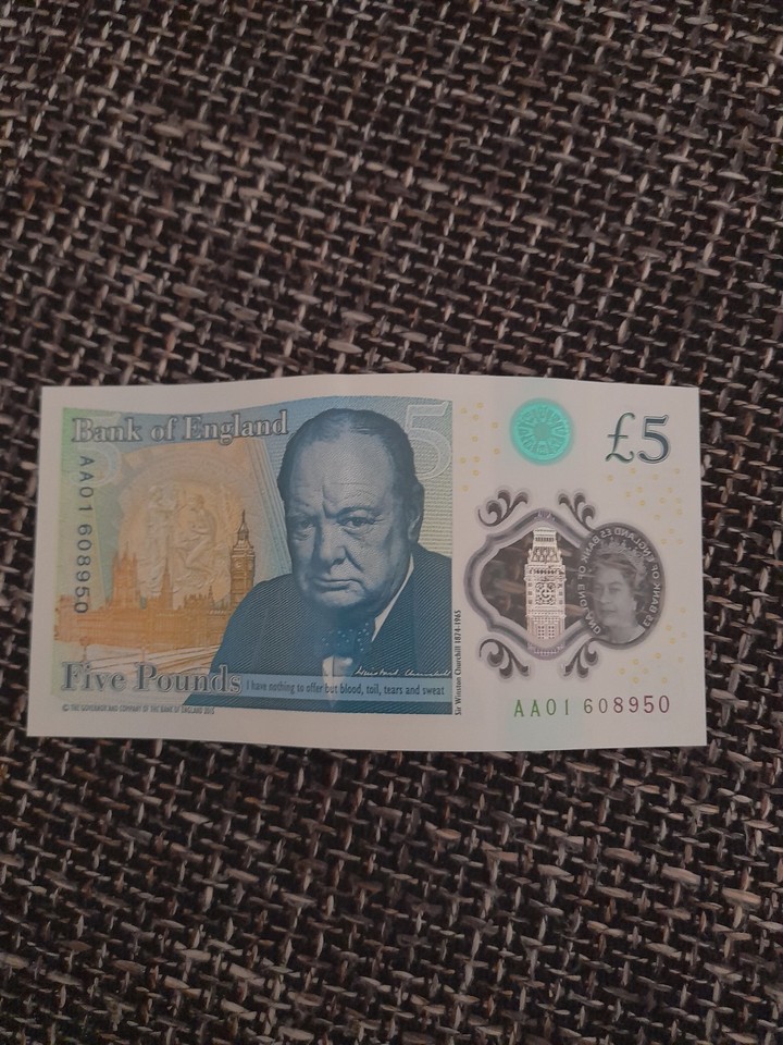 Rarest Pound Notes AA01 Polymer Bank of England £5 Five Pound Note RARE COLLECTOR ITEM ...