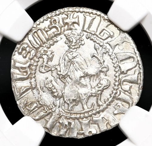 CRUSADERS, Cilician Armenia. Levon I. 1198-1219. Silver Tram. NGC MS UNC Details