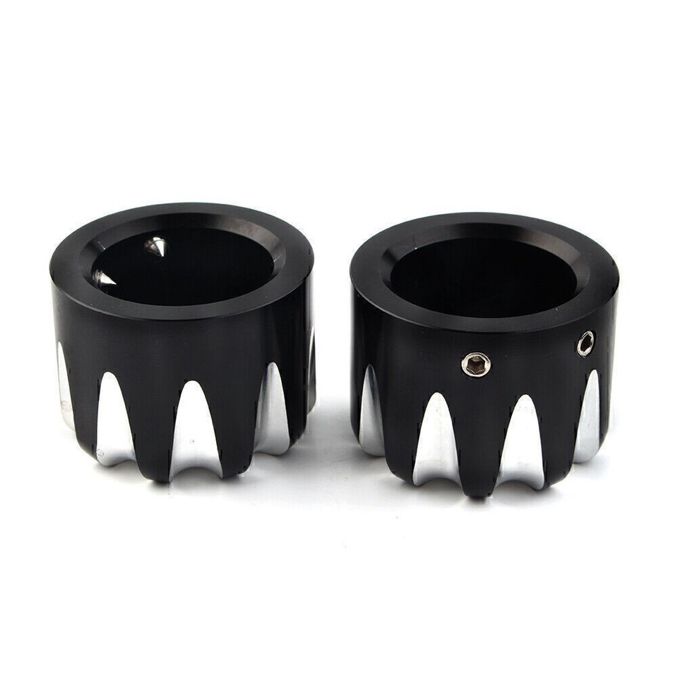 Black CNC Cut Front Axle Cap Nut Cover For Harley Electra Glide Sportster Dyna I4313745793