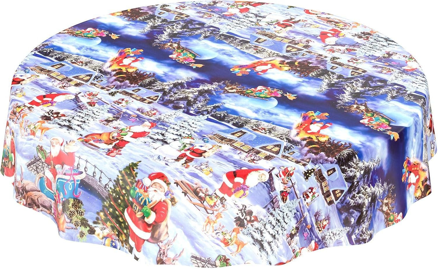 Tovaglia Cerata Natale Blu: Tradizione Lavabile per la Casa