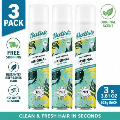 Pack of 3 Batiste Dry Shampoo Overnight Deep Cleanse Clean 3.81oz Bottles
