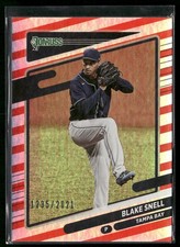Blake Snell 2021 Donruss #162 Red and White Stripes Tampa Bay Rays