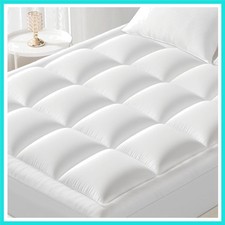 King Mattress Topper - 600GSM Extra Thick Cooling  Breathable Mattress Pad w...