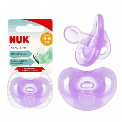 4008600398257 NUK Smoczek uspokajający silikonowy 0-6m Sensitive fiolet 10729139