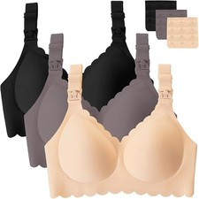 Gailife 3 Pack Nursing Bras for Breastfeeding Seamless Wireless Maternity Bras